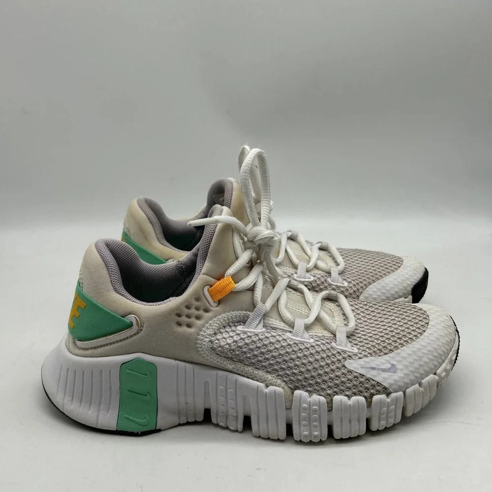 Nike Free Metcon 4 Womens‎ 7 Training Sneakers White Green Glow Athletic Running